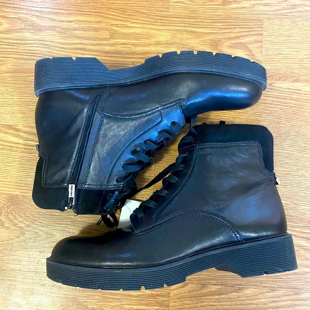 Calvin Klein Leather Boots Brand New, size US 11